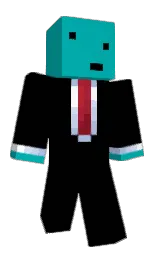 black and bondi blue Minecraft skin — Classic model