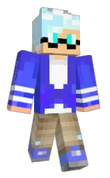 royal blue and white Minecraft skin — Classic model