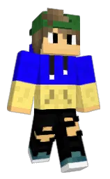 blue and black Minecraft skin — Classic model