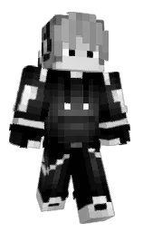 black and cod gray Minecraft skin — Classic model — first worn by Papel100