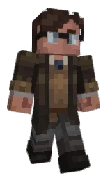 WhoisitKavinsky's Minecraft skin wearing the Purple Heart cape