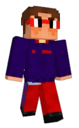 paua and guardsman red Minecraft skin — Classic model — first worn by castruil