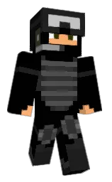 black and cod gray Minecraft skin — Classic model — first worn by Crazyz24