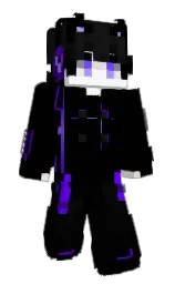 black and electric violet Minecraft skin — Slim model