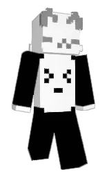 black and white Minecraft skin — Slim model — first worn by kozzyyy