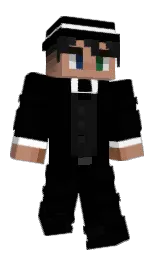 black and cod gray Minecraft skin — Slim model — first worn by justusTM