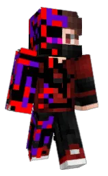 black and purple Minecraft skin — Slim model — first worn by olekulka