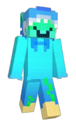cyan / aqua and bright turquoise Minecraft skin — Slim model — first worn by ElMiguelillo