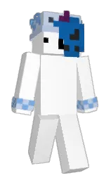 white and periwinkle gray Minecraft skin — Classic model