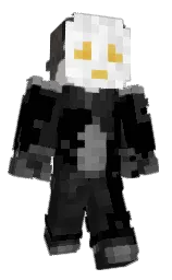 black and cod gray Minecraft skin — Slim model — first worn by AC_KoN