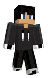 mine shaft and black Minecraft skin — Classic model