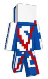 white and cobalt Minecraft skin — Classic model — first worn by julian_0911