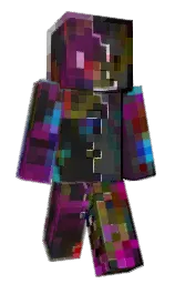 black and white Minecraft skin — Classic model — first worn by BrightColors