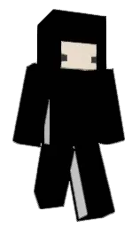 black and white Minecraft skin — Classic model — first worn by sitret