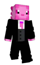 black and carnation pink Minecraft skin — Slim model