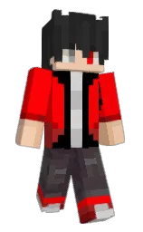 red and black Minecraft skin — Slim model