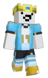 porcelain and picton blue Minecraft skin — Classic model