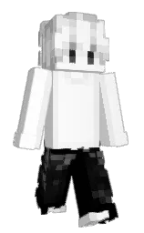 white and black Minecraft skin — Slim model — first worn by YirenNoir