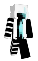 black and white Minecraft skin — Slim model