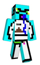cyan / aqua and black Minecraft skin — Classic model