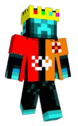 black and red Minecraft skin — Classic model — first worn by HarolotWarlot