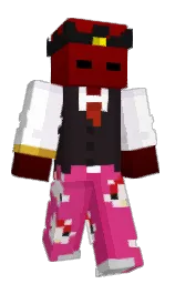 cerise and white Minecraft skin — Classic model