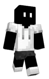 black and white Minecraft skin — Classic model