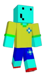 cyan / aqua and pear Minecraft skin — Classic model