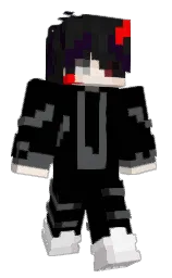 black and cod gray Minecraft skin — Classic model — first worn by jtegamerYT