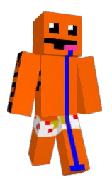 blaze orange and black Minecraft skin — Classic model