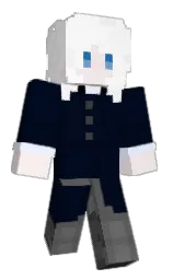blue charcoal and white Minecraft skin — Slim model