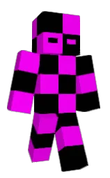 magenta / fuchsia and black Minecraft skin — Classic model