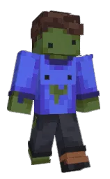 royal blue and chalet green Minecraft skin — Classic model — first worn by Hugemonster