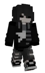 black and cod gray Minecraft skin — Classic model — first worn by cyanophrys