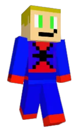 blue and scarlet Minecraft skin — Classic model — first worn by Unnar123