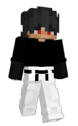 black and white Minecraft skin — Slim model — first worn by Jack_Oh_Lanern