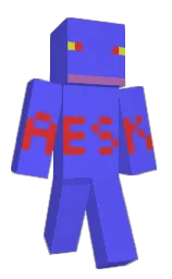 cornflower blue and persian red Minecraft skin — Classic model — first worn by ImBigFan_AESK