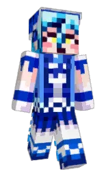 white and cornflower blue Minecraft skin — Slim model — first worn by 15Tails