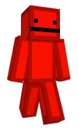 bright red and red Minecraft skin — Classic model — first worn by did1338