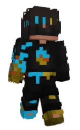 cerulean and cod gray Minecraft skin — Classic model — first worn by megasuperkunkku