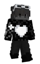 black and cod gray Minecraft skin — Slim model — first worn by ZyroooXD