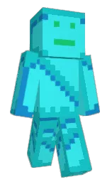 bright turquoise and java Minecraft skin — Classic model