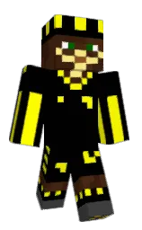 black and yellow Minecraft skin — Classic model — first worn by TotoThay