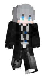 silver and cod gray Minecraft skin — Slim model