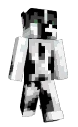 black and white Minecraft skin — Slim model — first worn by ScreenWorm