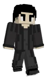 mine shaft and black Minecraft skin — Classic model