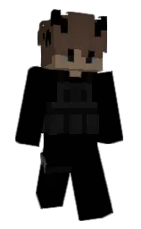 black and white Minecraft skin — Slim model — first worn by Bofux