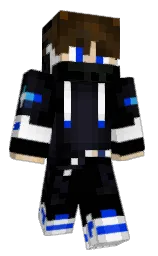 black and steel gray Minecraft skin — Classic model