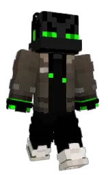 black and taupe Minecraft skin — Classic model — first worn by Aragreen_32