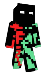 black and pastel green Minecraft skin — Classic model — first worn by PecMan99